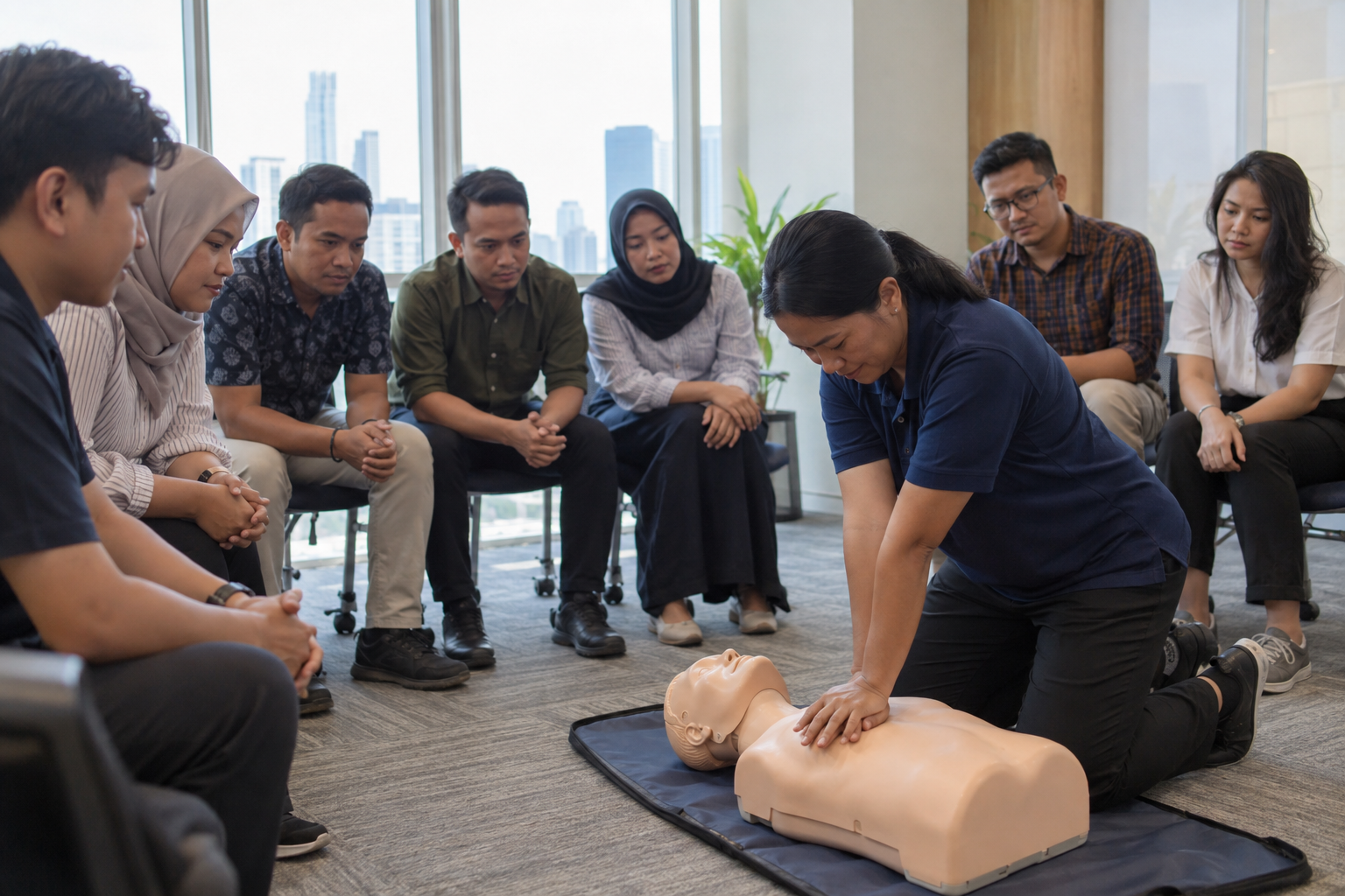 Pertolongan Pertama CPR — kegiatan pelatihan K3 Nastra